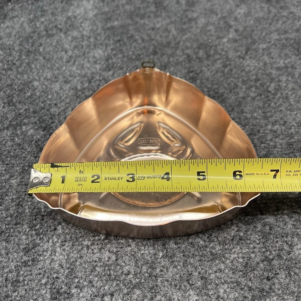 Vintage West Bend Crab Mold Seahorse Mold Copper Color Aluminum Ocean Country